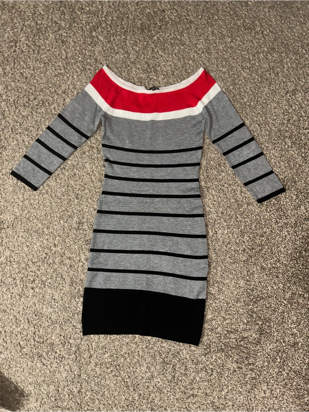 Bebe Striped Long Sleeve Knit Dress size S